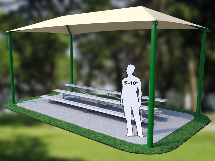 3 Row 15′ 4 Column Bleacher Shade