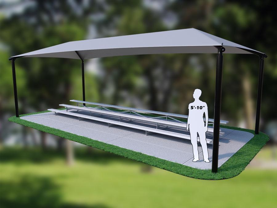 3 Row 27′ 4 Column Bleacher Shade 3 Row 27' 4 Column Bleacher Shade