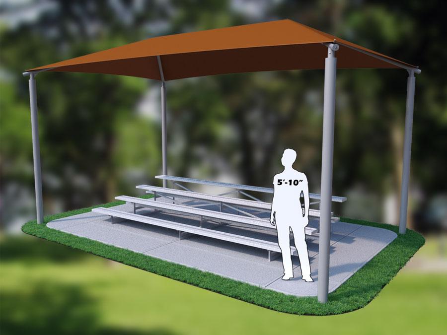 4 Row 15′ 4 Column Bleacher Shade 4 Row 15' 4 Column Bleacher Shade