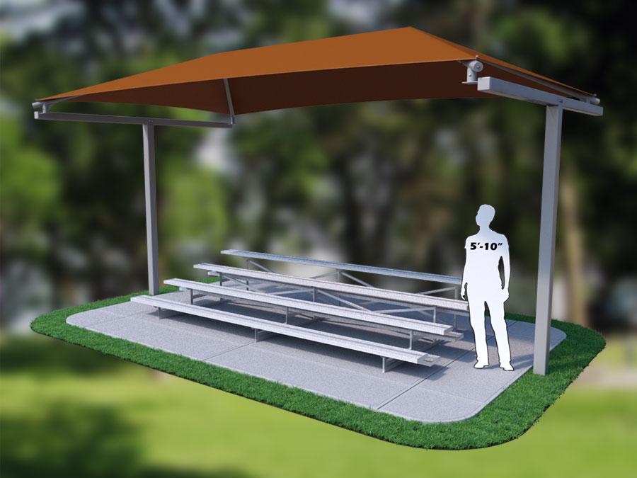 4 Row 15’T Column Bleacher Shade 4 Row 15'T Column Bleacher Shade