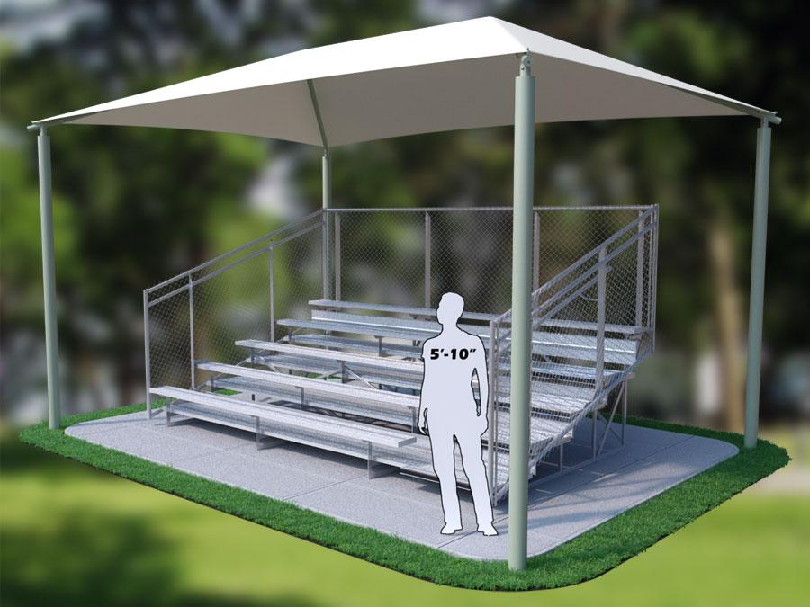 5 Row 15′ 4 Column Bleacher Shade 5 Row 15' 4 Column Bleacher Shade