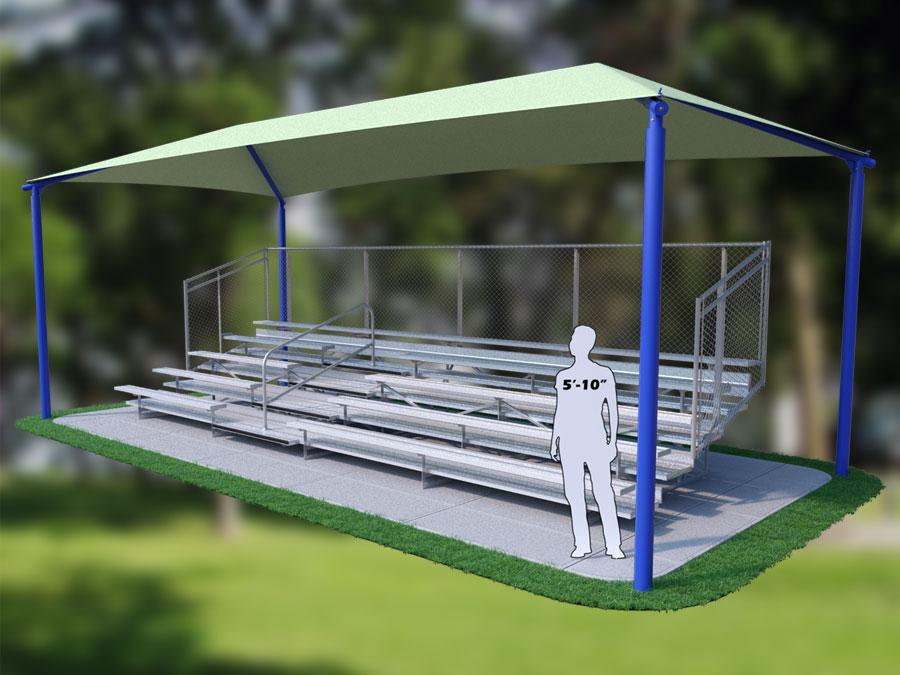 5 Row 27′ 4 Column Bleacher Shade 5 Row 27' 4 Column Bleacher Shade